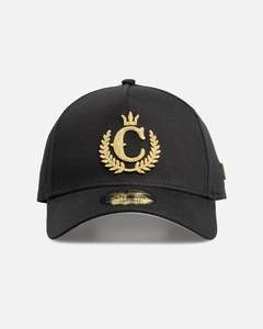 New Era X Culture Kings 'Chainstitch' 9FORTY A-Frame Snapback Black/Gold