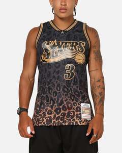 Mitchell & Ness Philadelphia 76ers Allen Iverson 'Leopard' Swing Jerse&hellip;
