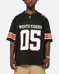 Gifts Under 50: Bleacher Athletic Wests Tigers NRL Gridiron Mesh Jersey Official Team Color