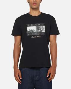 Tommy Jeans Photo Flag T-Shirt Black