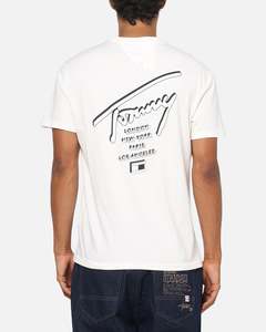 All Sale Tops: Tommy Jeans Regular Sign City T-Shirt Ancient White