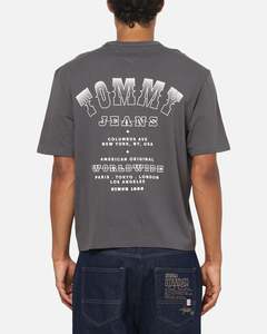 All Sale Tops: Tommy Jeans Arch Western Backprint T-Shirt Washed Black