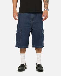 Mens Back Catalogue Bottoms: X-Large Baggy Cargo Denim 91 Shorts Dark Indigo