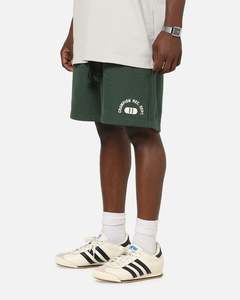 Mens Back Catalogue Bottoms: Champion Reverse Weave Terry Flock 5" Shorts Dark Green