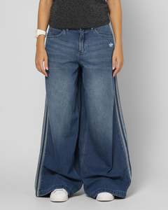 Adidas Women's Denim Wide Pants Indigo Denim