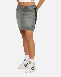 Womens Sale Bottoms: Adidas Women's Denim Mini Skirt Washed Grey