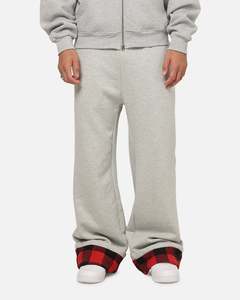 Mens Carre Bottoms Trackpant: Carre True Form Trackpants Grey Marle/Plaid