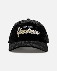 Mens New Arrivals: New Era New York Yankees 'Velvet' 9FORTY A-Frame Snapback Black/Gold