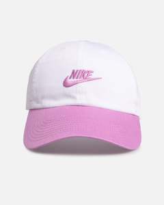 Mens New Arrivals: Nike Club Unstructured Futura Wash Cap White/Magenta