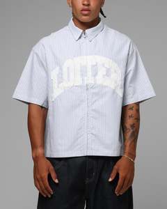 Loiter Studio Zip Shirt Blue Stripe