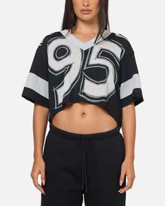 All Sale Tops: Nike Women's Sportswear Cropped Jersey Black/Grey