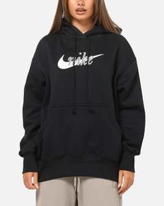All Sale Tops: Nike Women's Sportswear Phoenix Fleece Oversized Logo Hoodie Black/Summit White