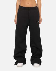 Nike Women's Sportswear Phoenix Fleece High Waisted Wide Leg Sweat Pants Black/Sail