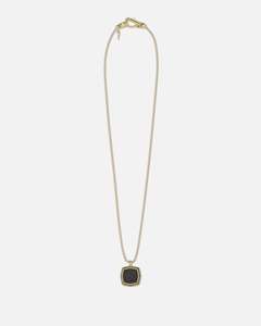 All Black And Gold: Guess Mainline Back To Black Octagon Necklace Black/Gold