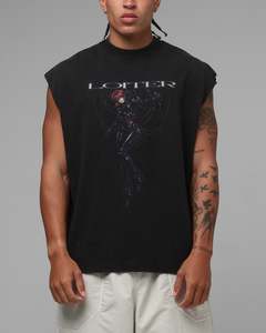 Mens Tops Muscle Tees: Loiter Spectre Muscle T-Shirt Black