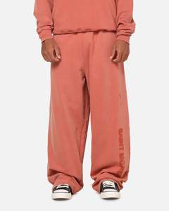 Mens Saint Morta Bottoms Trackpant: Saint Morta Apocalypse Baggy Sweatpants Washed Burnt Orange