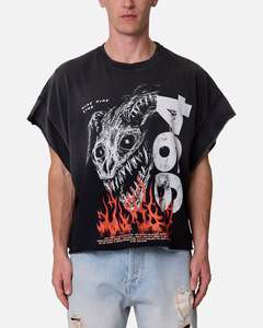 Mens Tops Muscle Tees: MNML Ritual Cut Off T-Shirt Black