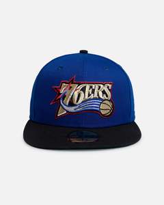Headwear 950 High Crown: New Era Philadelphia 76ers 'Two Tone' 59FIFTY Fitted Blue