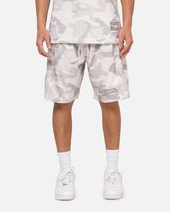 Mitchell & Ness Los Angeles Lakers Snow Camo Authentic Mesh Shorts White