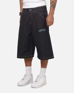 Ed Hardy Serpent Jorts Indigo