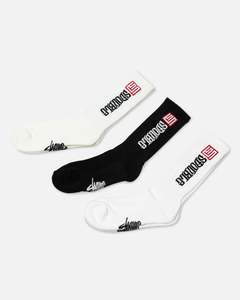 Mens Sale Accessories: S Double S Cube Mid Block Socks 3 Pack Assorted