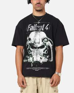 Womens Sale Tops: 73Studio X Fallout '15 Fallout 4 Vintage T-Shirt Black Acidwash