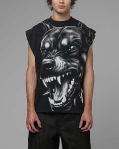 Mens Tops Muscle Tees: Loiter Body Shop Muscle T-Shirt Black