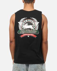 Bleacher Athletic South Sydney Rabbitohs NRL Adult Muscle T-Shirt Black