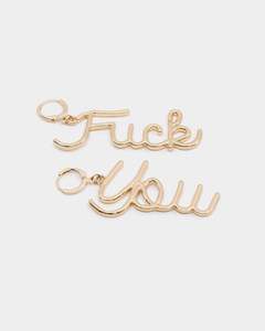 Gifts For Her: Raising Hell Women's FK Earrings Gold