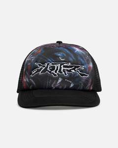 Mens Sale Headwear: Loiter Airbrush Panther Trucker Snapback Cap Black