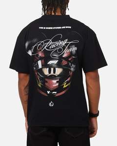 Womens Sale Tops: Culture Kings Disney x Formula 1® Mickey Helmet Vintage T-Shirt Black