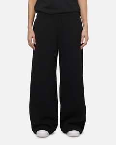 Nike Women's Studio Fleece Medium Weight Mid-Rise Wide-Leg Pants Black