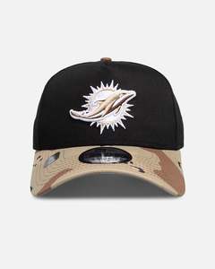 All Camo: New Era Miami Dolphins "NFL 26 AU Two Tone" 9Forty A-Frame Snapback Black/Camo