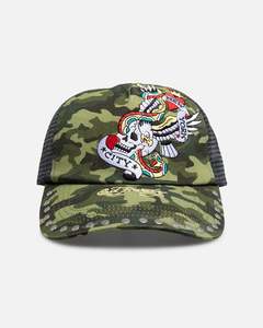 All Camo: Ed Hardy Heart And Skull Trucker Snapback Camo