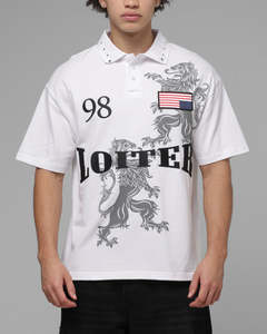 Loiter United Polo T-Shirt Off White