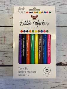 Edibles: Edible Marker Pens - Bright Assorted Colours (Pack of 10)