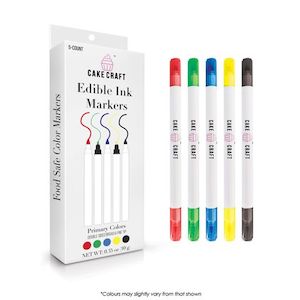 Edibles: Cake Craft Edible ink markers Primary COLOURS | 5 PACK