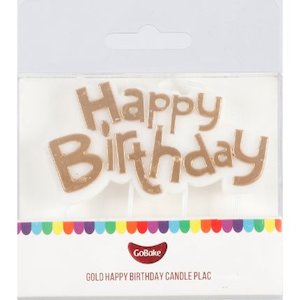 Candles: GoBake Candle - Happy Birthday - Gold