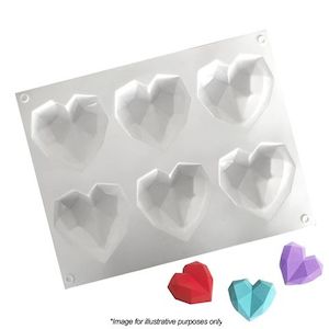 Valentines Treats: Geo Hearts / Silicone Mould (6)