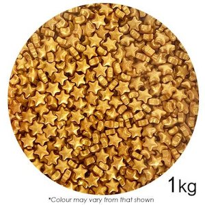 Matariki: Sprinkle Shapes - Sprink'd Gold Stars - 100gm