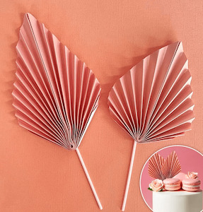 Decorations: Deco Fan Topper Set | Baby Pink | 2 Pieces | 9.5cm & 14cm