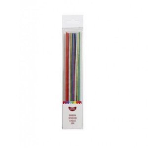 Candles | Sparkling Rainbow | 12cm | GoBake |Pack of 18