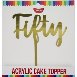 Cake Toppers: Cake Topper | Fifty | Gold Acrylic*