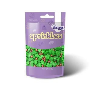 Decorations: Christmas Holly Leaf | Sprinkle Mix | 80g