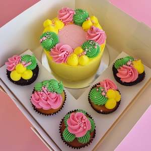 Sweet Treats: 5” Celebration Cake + Cupcake Gift Box