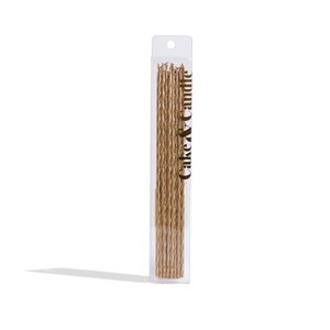 Featured: Candles | Gold | Fine Spiral | Pack of 16 | Cake & Candle