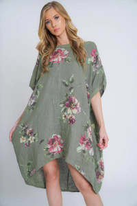 Fashion: Dress - Adeline Linen - Khaki