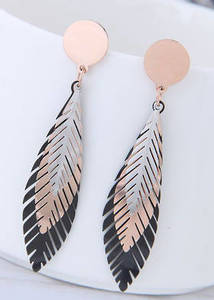 Accessories: Earrings - Stainless Steel Foliage