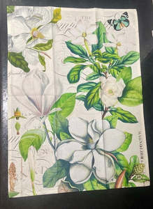 Tea Towel - Magnolia Petals 2 with Butterfly