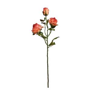Artificial Flowers And Plants: Artificial Flower - Harvest Rose - Spiced Coral